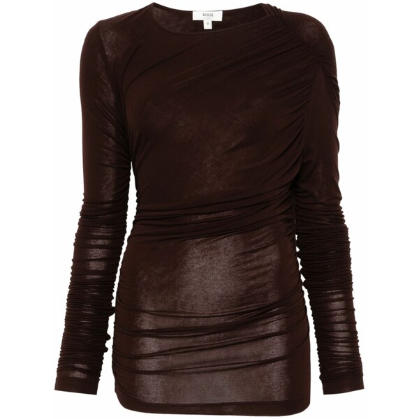 アゴルド レディース プルオーバー トップス Tania twist t-shirt Brown