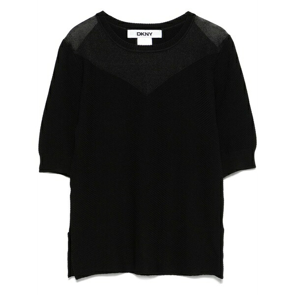 ダナ キャラン ニューヨーク レディース Tシャツ トップス Sheer-panels t-shirt Black|asty