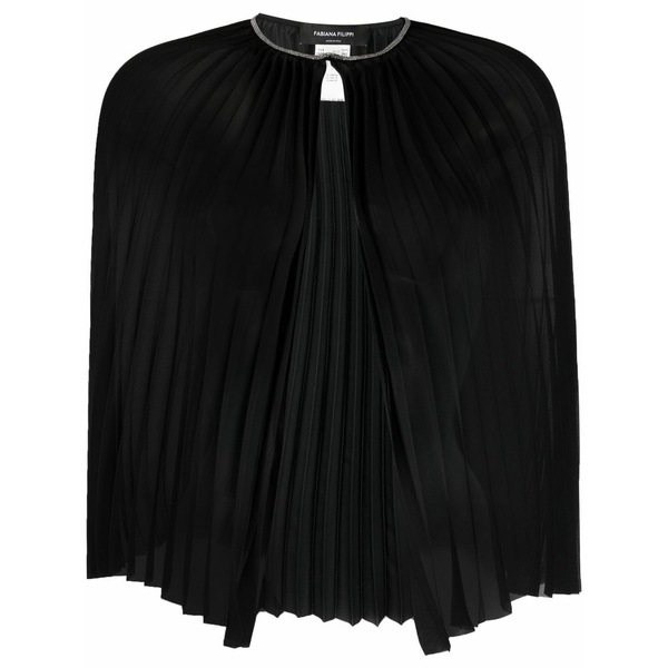 ファビアナ フィリッピ レディース シャツ トップス Fully-pleated button blouse Black｜asty