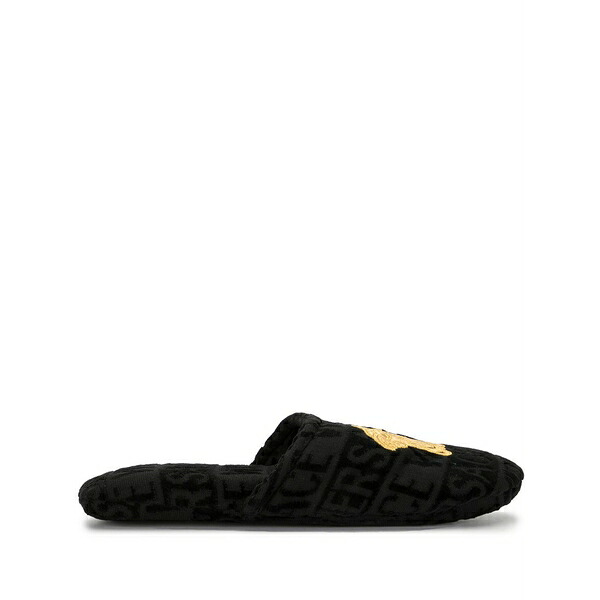 ヴェルサーチ メンズ サンダル シューズ Medusa terricloth slippers Black|asty