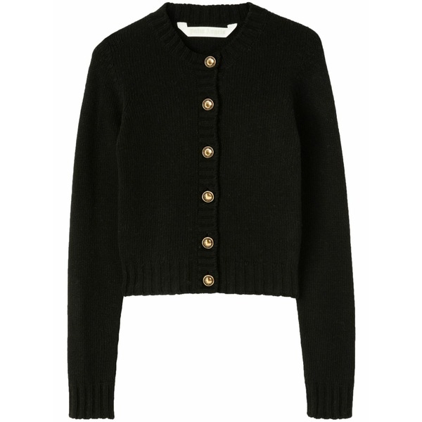 パーム・エンジェルス レディース カーディガン アウター Curved-logo wool-blend cardigan Black｜asty