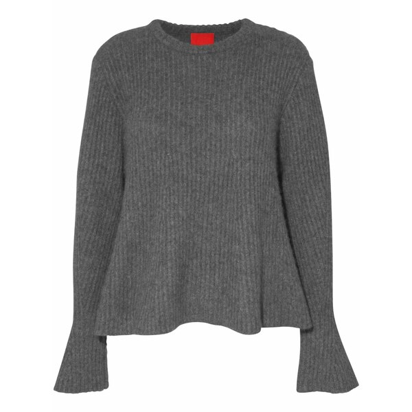 カシミヤ はたご屋 優しいこと レディース 編み物\u0026スウェーター アウター Flared knitted jumper Grey