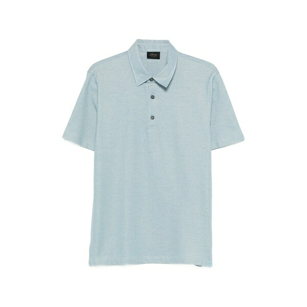 ブリオーニ メンズ ポロシャツ トップス Buttoned polo shirt Blue|asty