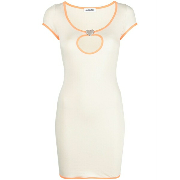 アンブッシュ レディース ワンピース トップス Cut-out trim-detail mini dress Neutrals｜asty
