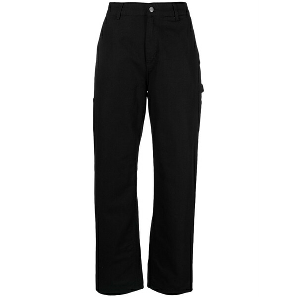 鉄道車両ハート形 レディース 心地好いズボン下 ボトムス Pierce straight-leg trousers Black