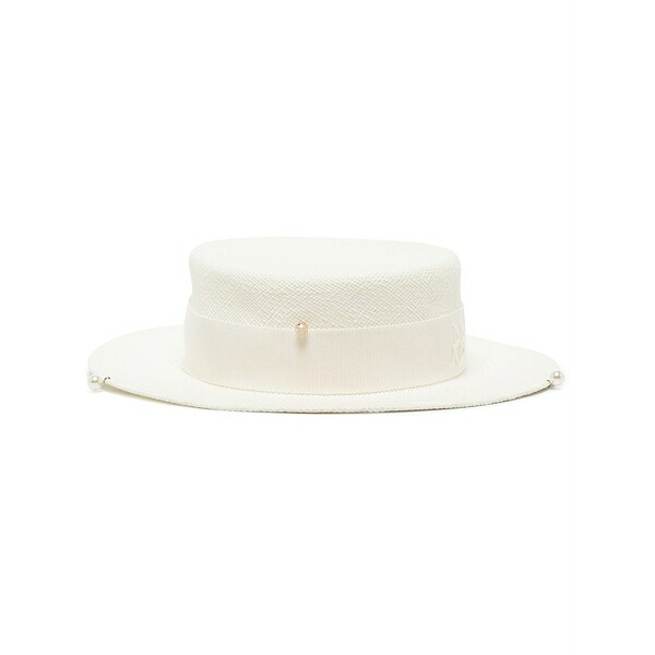 ラスランバジンスキー レディース 帽子 アクセサリー Chain strap boater hat White｜asty