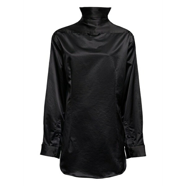マルタンマルジェラ レディース ワンピース トップス High-neck satin dress Black｜asty