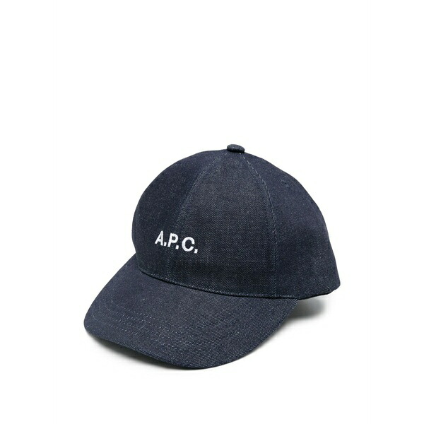 アーペーセー レディース 帽子 アクセサリー Logo-embroidered denim cap Blue｜asty