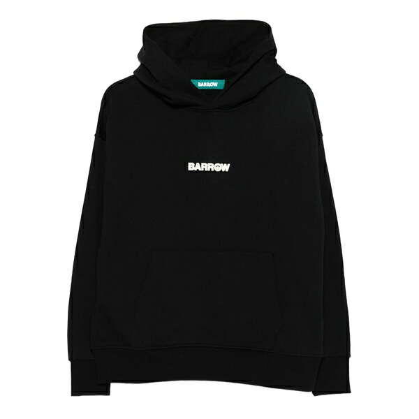バロウ メンズ パーカー・スウェットシャツ アウター Logo-embroidered hoodie Black