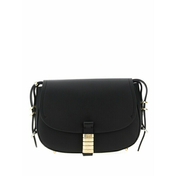 ピンコ レディース ショルダーバッグ 御徒面子 Leather cross body bag Black