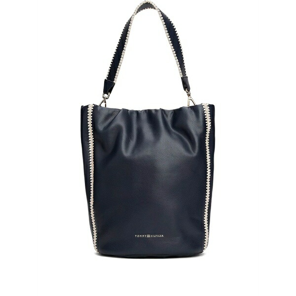 トミー ヒルフィガー レディース ショルダーバッグ バッグ Braided-trim bag Blue|asty