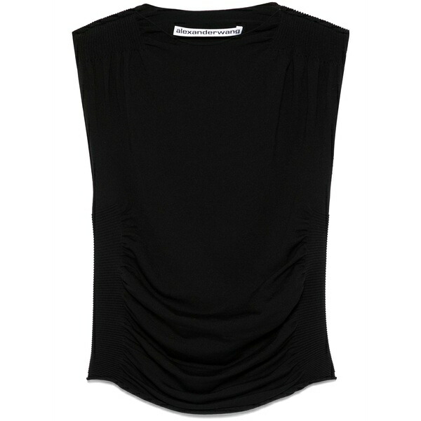 アレキサンダーワン レディース カットソー トップス Ruched top Black｜asty