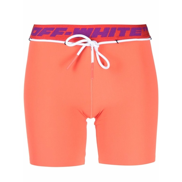 オフホワイト レディース カジュアルパンツ ボトムス Logo-waistband track shorts Orange｜asty