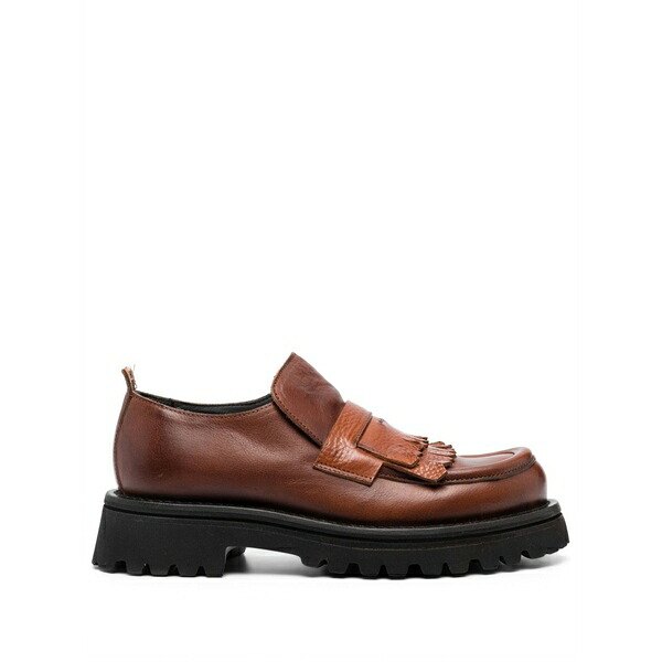 モマ レディース スリッポン・ローファー シューズ Mocassino leather loafers Brown