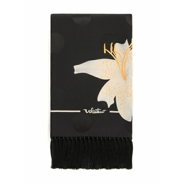 ヴァレンティノ ガラヴァーニ レディース えり巻き・袈裟・えり巻き 付属物 Apres l\u0027hiverlilium fringed scarf Black