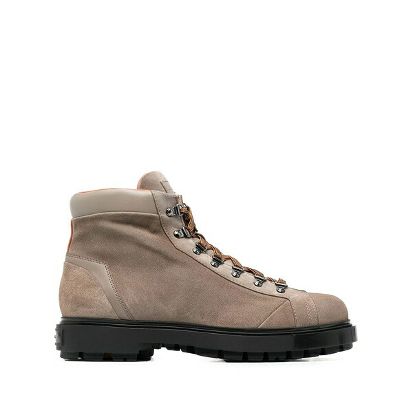 サントーニ メンズ ブーツ シューズ Leather lace-up boots Neutrals｜asty