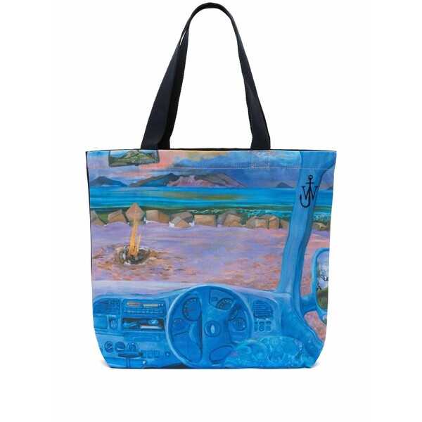 J.W.アンダーソン メンズ トートバッグ 御徒面子 Canvas tote bag Blue