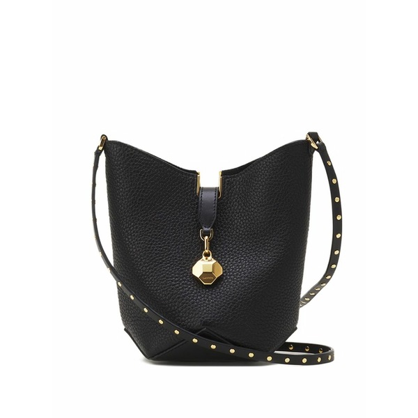 ランバン レディース ショルダーバッグ 御徒面子 Studded leather cross body  Black