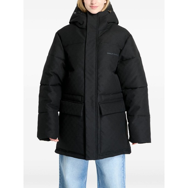 デイリー・ペーパー レディース コート アウター Oba monogram padded coat Black｜asty