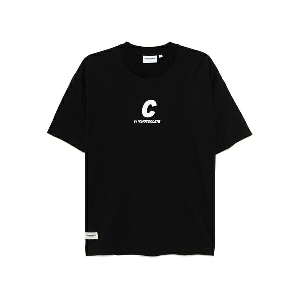 黒茶 メンズ プルオーバー トップス Logo-print t-shirt Black