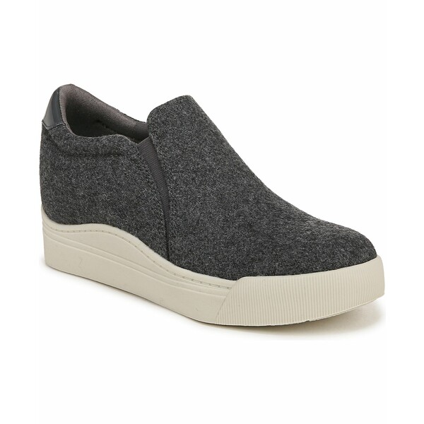 ドクター・ショール レディース スニーカー シューズ Women's Time Off Wedge Slip-On Sneakers Charcoal Wool Blend画像