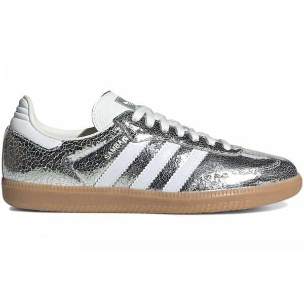 adidas アディダス レディース スニーカー  【adidas Samba OG Silver Metallic Cracked Leather (Women)】  サイズ US_7.5(24.5cm) Silver Metallic/Footwear White/Core White