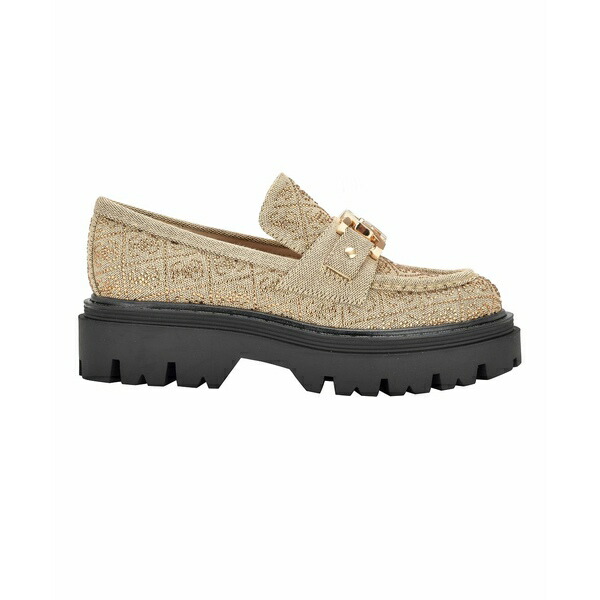 SEAL限定商品 ゲス レディース サンダル シューズ Women's Keate Lug Sole Penny Loafers Beige Logo  Print Multi my-neox.com