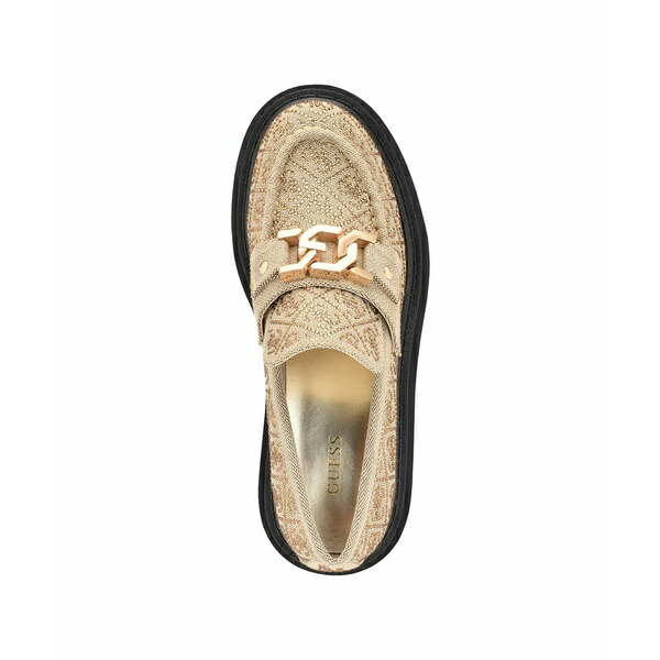 SEAL限定商品 ゲス レディース サンダル シューズ Women's Keate Lug Sole Penny Loafers Beige Logo  Print Multi my-neox.com