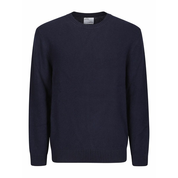 カラフルスタンダード メンズ ニット\u0026セーター アウター Knitted crewneck sweater Blue