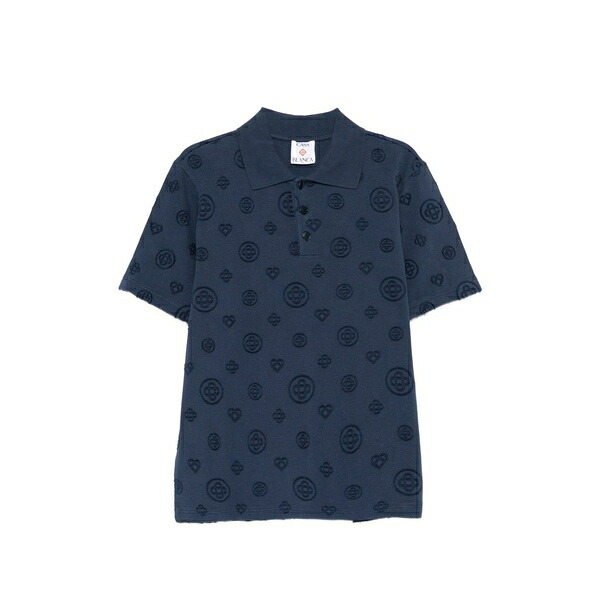 カサブランカ メンズ スポーツシャツ トップス Monogram polo shirt Blue