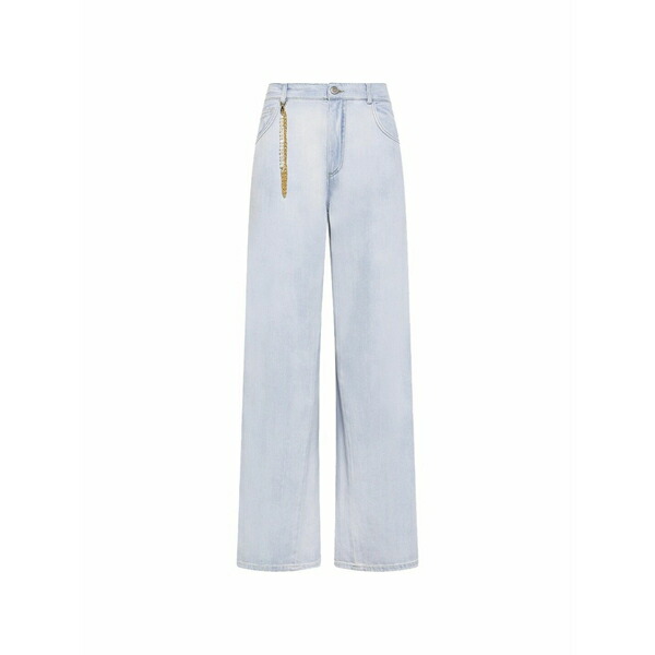 セブンティ レディース ジーンズズボン下 ボトムス Chain-embellished jeans  Blue