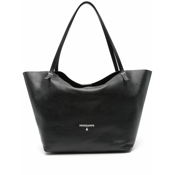 パトリツィア ペペ レディース トートバッグ バッグ Hammered-leather tote bag Black｜asty