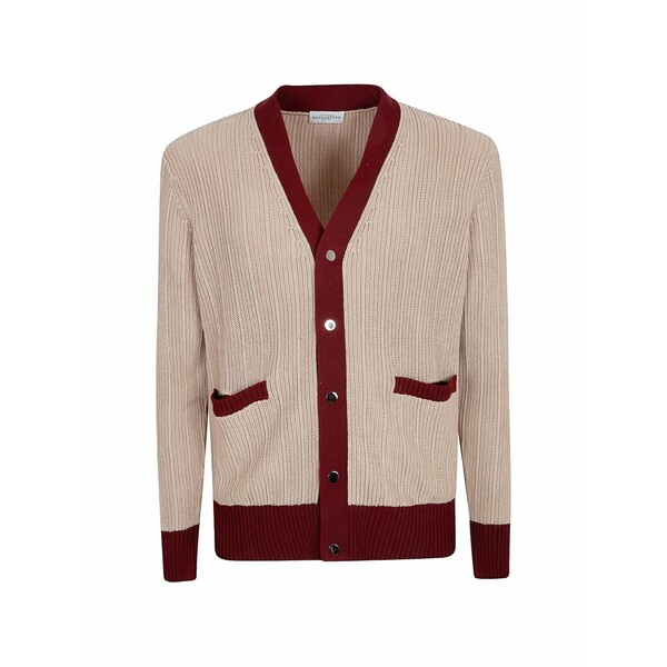 バランタイン メンズ ジレー アウター V-neck button cardigan Neutrals