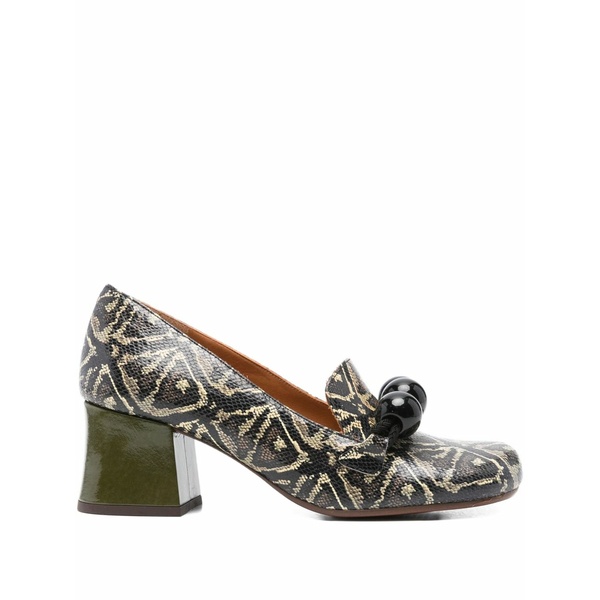 チエミハラ レディース パンプス シューズ 50粍 mumba geometric-pattern block-heel pumps Black