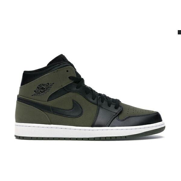 Jordan ジョーダン メンズ スニーカー  【Jordan 1 Mid Olive Canvas】  大きさ US_8(26.0糎) Olive Canvas/Black-White