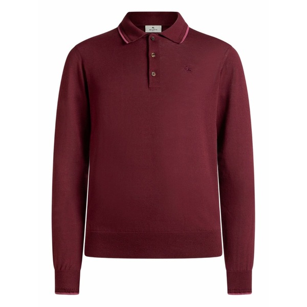 エトロ メンズ スポーツシャツ トップス Pegaso-embroidery polo shirt Red