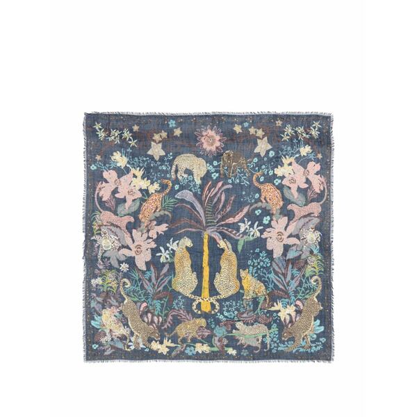ビンバ イ ローラ レディース えり巻き・袈裟・えり巻き 付属物 Fringed-trim patterned scarf Blue