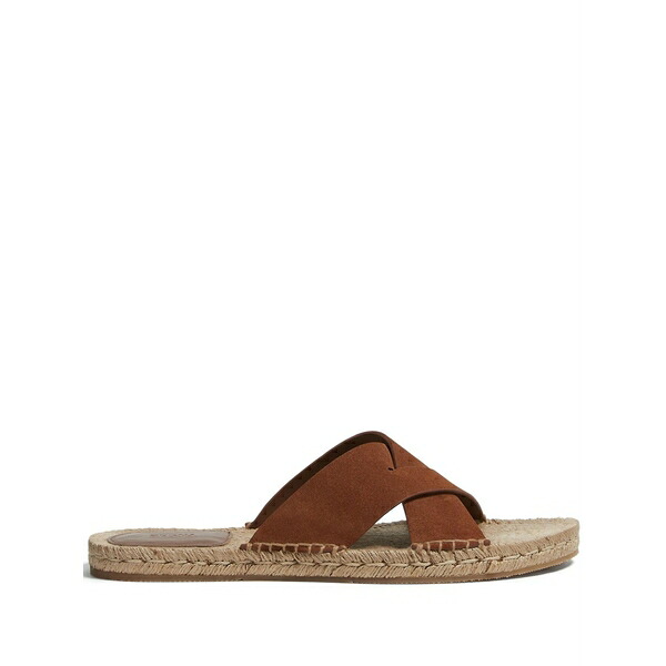 ゼニア メンズ サンダル シューズ Crossover-strap suede sandals Brown