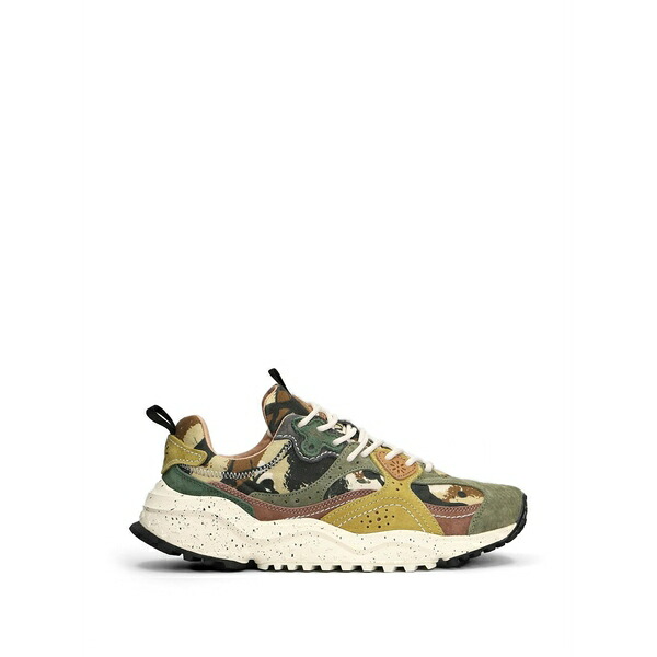御花お山 メンズ スニーカー シューズ Wave camouflage-print panelled sneakers Green