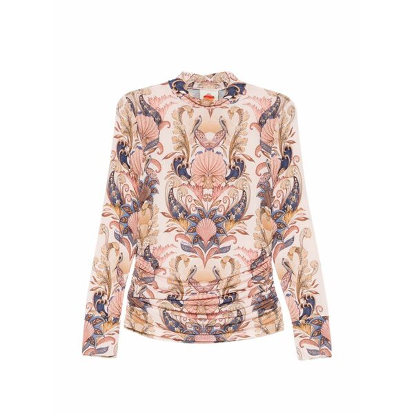耕園 リオ レディース プルオーバー トップス Sea garden blouse Pink