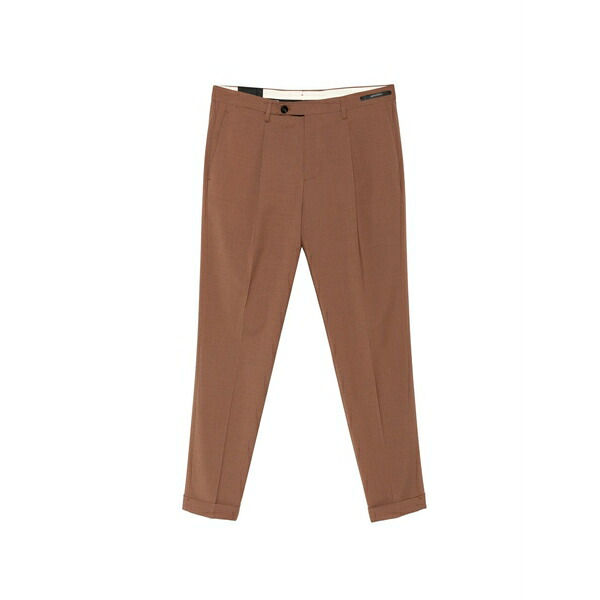 マイケル 電話を掛ける メンズ 心地好いズボン下 ボトムス Mc frederick pressed-crease turn-up trousers Brown