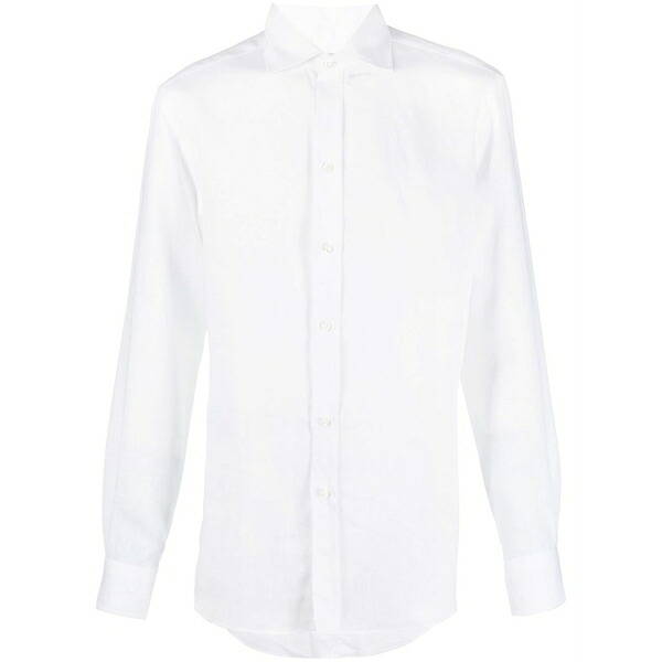 ラルフ・ローレン パープルレーベル メンズ プルオーバー トップス Long-sleeved linen shirt White