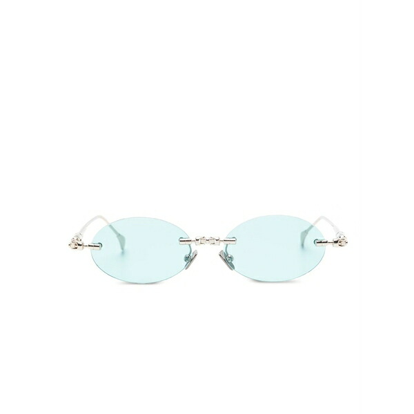 クボラウム メンズ サングラス・アイウェア 付属物 Frameless oval-frame sunglasses Silver