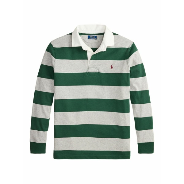 ラルフローレン メンズ スポーツシャツ トップス Striped-pattern long-sleeve polo shirt Green