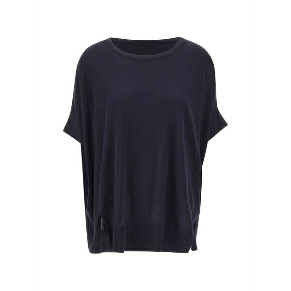 エレナ 食用粉 レディース 編み物\u0026プルオーバー アウター Ribbed crew neck jumper Blue