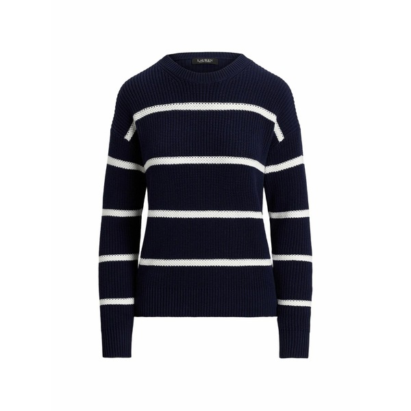 ラルフローレン レディース 編み物\u0026プルオーバー アウター Striped cotton-knit sweater Blue