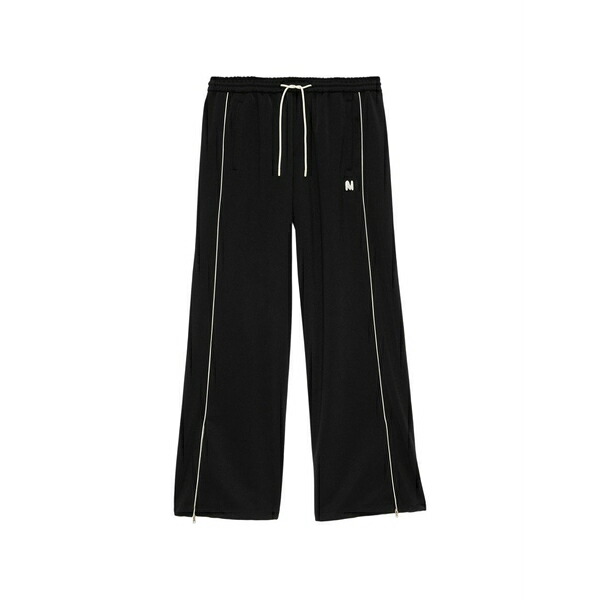 エムエスジイエム メンズ 心地よいズボン下 ボトムス Mwave-embroidery track pants Black