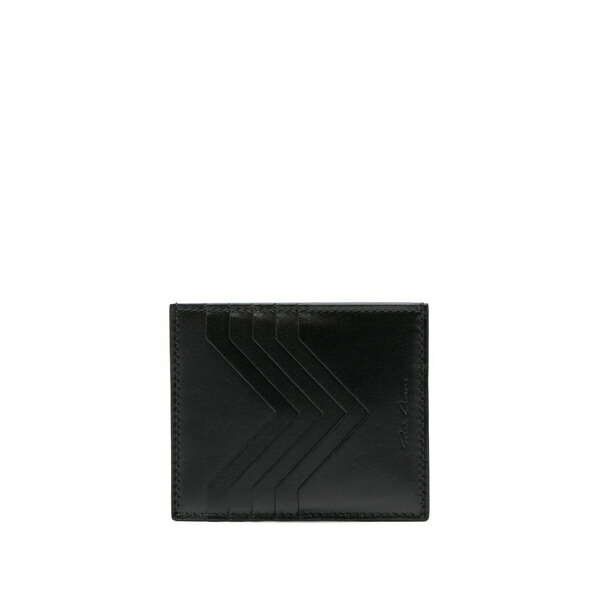 リックオウエンス メンズ 金入れ 付属物 Square leather cardholder  Black