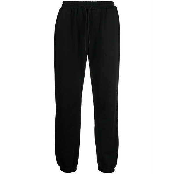 エムエスジイエム メンズ 心地よいズボン下 ボトムス Logo-print cotton track pants Black