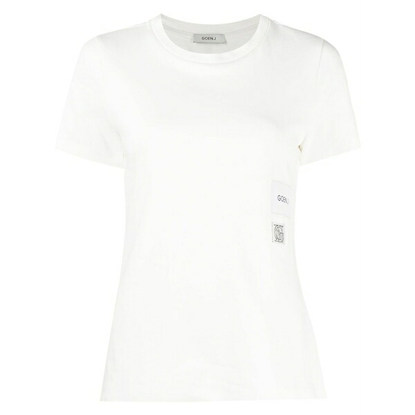 ゴエンジェイ レディース プルオーバー トップス Logo-print cotton t-shirt White